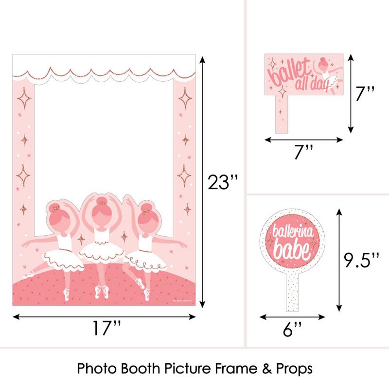 Big Dot of Happiness Tutu Cute Ballerina - Ballet Birthday Party or Baby Shower Selfie Photo Booth Picture Frame & Props - Printed on Sturdy Material, 5 of 8