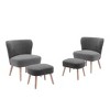 WestinTrends 4 Piece Upholstered Boucle Accent Chair and Ottoman Sets - 3 of 4