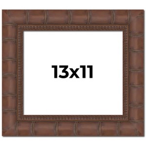PosterPalooza | 13x11 Wide Bamboo Picture Frame, UV Acrylic, 4 Finishes - Brown, Black, Silver, and Natural - 1 of 4