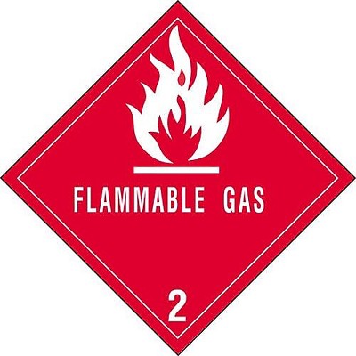 The Packaging Wholesalers Flammable Gas - 2" Shipping Label 4" x 4" LABDL5070