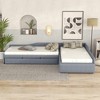 Twin Size Upholstered Double Daybed with Trundle and Drawer for Bedroom - 3 of 4