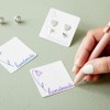 Earring Cards - 200-Pack Hanging Earring Card Holder, Paper Jewelry Display Cards for Earrings, Ear Studs, White, 2 x 2 Inches - 4 of 4