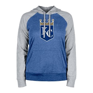 MLB Kansas City Royals Women's Lightweight Bi-Blend Hooded Sweatshirt - 1 of 4