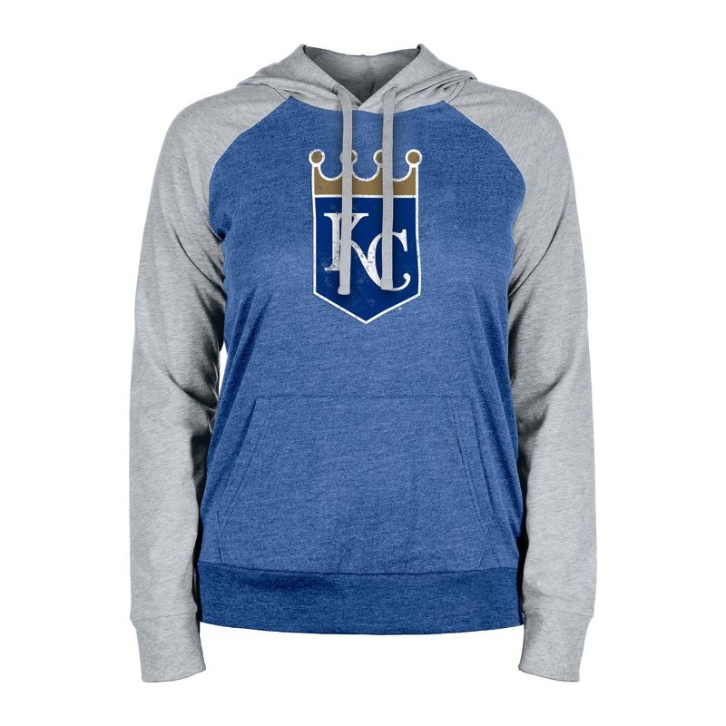 MLB Kansas City Royals Women&#39;s Lightweight Bi-Blend Hooded Sweatshirt, 1 of 7