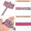 Alilang Elastic Sequin Trim, 1.2 Inch 3 Row Multicolored Flat Glitter Paillette Sequin Ribbon, Metallic Stretch Sequin Strip Sewing DIY Craft, 4 Yards - 3 of 4
