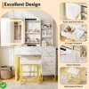 Vanity Desk W/ Mirror & Lights Makeup Vanity Desk With Sliding Lighted Mirror & USB Charging Station - 4 of 4