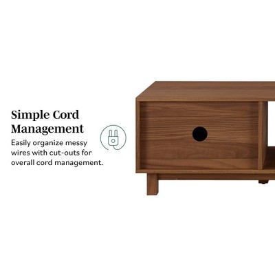 Coastal Oak Modern Fluted 2-Door TV Stand