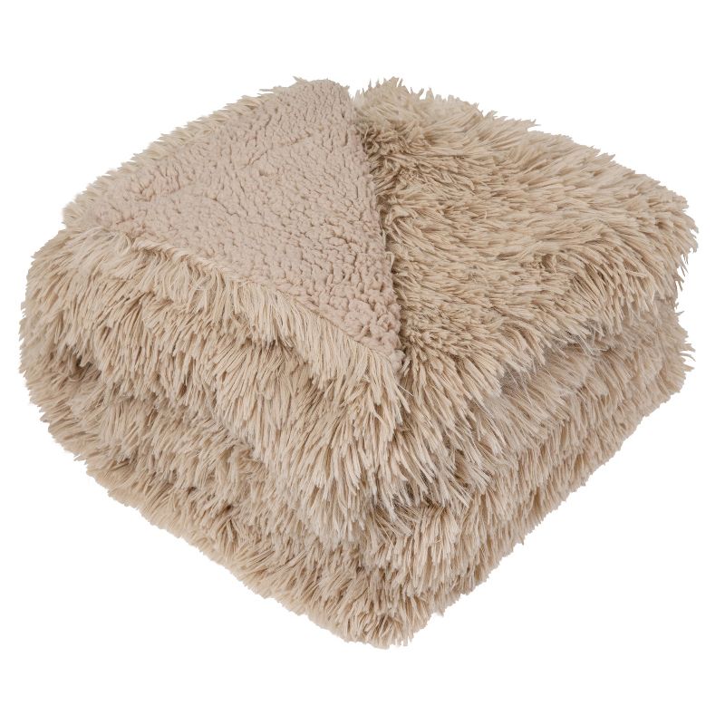 PAVILIA Fluffy Faux Fur Reversible Throw Blanket for Bed, Sofa, and Couch, 2 of 7