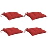 vidaXL Outdoor Chair Cushions - 4 pcs Red 19.7"x19.7"x2.8" Oxford Fabric, Durable and Comfortable, Instant Fresh Look - 3 of 4