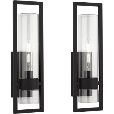 Possini Euro Design Possini Euro Reed 21" High Sand Black Wall Sconce Set of 2