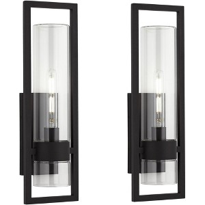 Possini Euro Design Possini Euro Reed 21" High Sand Black Wall Sconce Set of 2 - 1 of 4