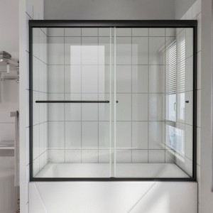 Semi-Frameless Bathtub Door, 6mm Clear Glass, Sliding - 1 of 4