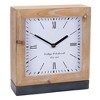 Square Fir Wood Clock Under Glass 9"H - 2 of 2