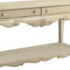 Royal Hampton Style Wooden Sofa Table with Two Drawers and One Open Shelf, White - 4 of 4