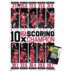 Trends International Michael Jordan - 10x NBA Scoring Champion Unframed Wall Poster Prints - 1 of 4