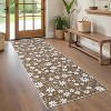 Washable Runner Rug, Modern Small Floral Pattern Area Rug with Non-Slip Backing Stain Resistant Indoor Carpet Low Pile Floor Cover - 2 of 4