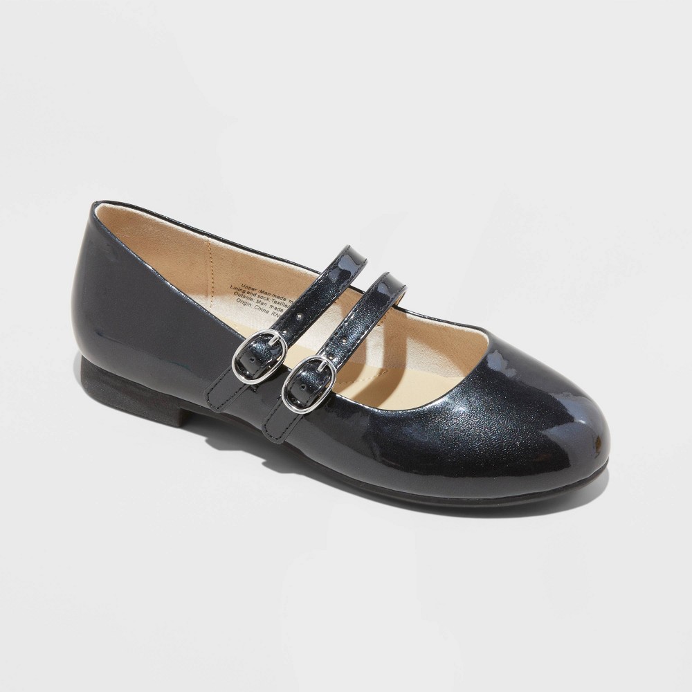 Kids' Amelia Double Buckle Mary Jane Flats - Cat & Jack™ Black 2