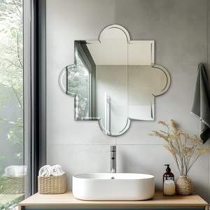 ARTLOGE Square Cut Corners Vanity Wall Mirror Beveled Edge Frameless for Bathroom/Bedroom/Living Room/Home Office/Entryway House - 1 of 4