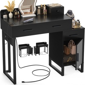 Aheaplus Vanity Desk with 4 Storage Drawers, Modern Makeup Vanity Table with Charging Station - 1 of 4