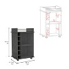 Vynxaria 37-Inch Bar Serving Carts, Smokey Oak Finish, Mobile Beverage Station with Wine Cubbies - 4 of 4
