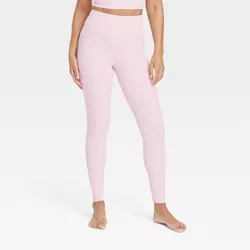 Women's Rib Curvy Leggings 27" - All in Motion™ Light Pink XXL