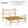 Allewie Metal Platform Bed Frame with Victorian Vintage Headboard and Footboard/Mattress Foundation/Under Bed Storage/No Box Spring Needed/Noise-Free/Easy Assembly - 2 of 4