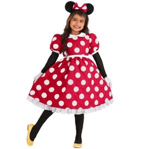 HalloweenCostumes.com Girl's Disney Deluxe Minnie Mouse Costume | Minnie Halloween Dress, Red Polka Dot Dress Up Outfit - 1 of 4