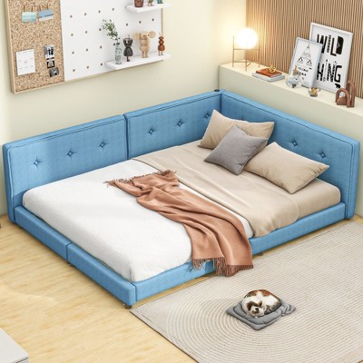 Whisen Modern Upholstered platform bed with USB Ports