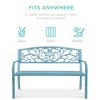 Best Choice Products Outdoor Steel Bench Garden Patio Porch Furniture w/ Floral Design Backrest - 3 of 4
