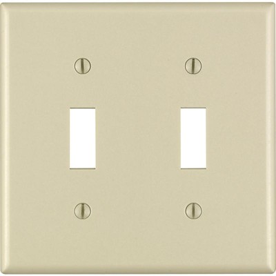 Leviton Ivory 2 gang Thermoset Plastic Toggle Wall Plate (Pack of 25)