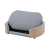 Gulches Scandinavian Style Large Dog Pet Sofa with Solid Wood Legs, Curved Wooden Back, Velvet Cushion in Light Gray - 3 of 4
