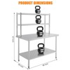 Stainless Steel Work Table with 2 Shelves, 30x24 In Commercial Food Prep Table, Metal Kitchen Prep Table with Adjustable Shelf Hooks for Restaurant - 2 of 4