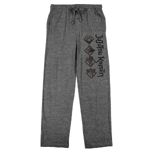 Jujutsu Kaisen Symbols Men's Heather Gray Graphic Sleep Pants - 1 of 4