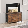 Wide 10-Drawer Dresser, 55'' TV Stand w/ Power Outlet, Storage Cabinet for Bedroom/Closet, Sturdy Metal Frame, Entertainment Center - 3 of 4