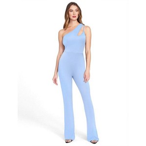 Coolmee Women's Summer Jumpsuits Sexy One Shoulder Casual Loose Long Elegant Wide Leg Jumpsuit - 1 of 4