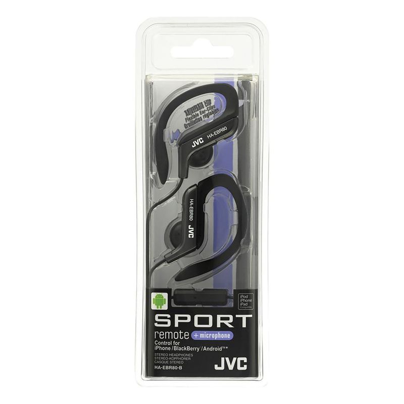 JVC® Sport In-Ear Ear Clip Sport Headphones with Microphone and Remote, HA-EBR80, 5 of 6