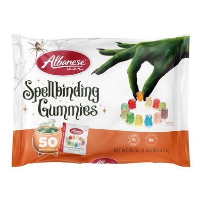 World's Best Albanese Halloween Spellbinding 12 Flavor Gummi Bear Cubs Mini Packs Candy - 25oz/50ct