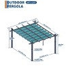 GOCAPTAIN Patio Pergola - Metal Outdoor Sun Shade Canopy with Retractable Roof for Garden Porch Backyard - 2 of 4