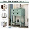 Vynxaria Exquisite Rustic Console Table Solid Wood, 3 Small Drawers and Bottom Shelf, Distressed Finish, Tapered Legs, Easy Assembly - 4 of 4