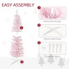 NAYSAYE 5ft Unlit Artificial Pencil Christmas Tree with Realistic Branch Tips and Plastic Stand for Indoor Holiday Decor, Pink, 21.3"*21.3"*59" - 4 of 4