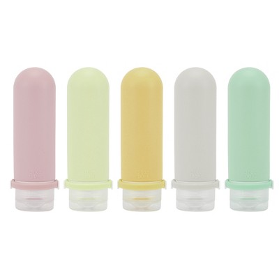 Unique Bargains Portable Leak-proof Strap Silicone Pump Bottle 5 Pcs