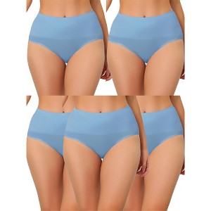 Allegra K Women's High Waist Shaping Breathable Tummy Control Briefs 5 Packs - 1 of 4