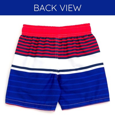 Disney Mickey Mouse Little Boys' Printed Elastic Waist Drawstring Board Shorts Navy Red 6 — фото 4