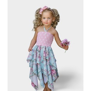 Fancy Roses Smocked Handkerchief Dress Mia Belle Girls - 1 of 4