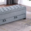 PAGED Ottoman Bench with Storage, Tufted Storage Bench with Pull Out Drawer, Foot Stool for Entryway, Bedroom - 3 of 4