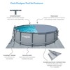 Funsicle 14' x 42" Oasis Designer Round Frame Above Ground Outdoor Swimming Pool Set with SkimmerPlus Filter Pump, Ladder, and Pool Cover, Gray - 3 of 4