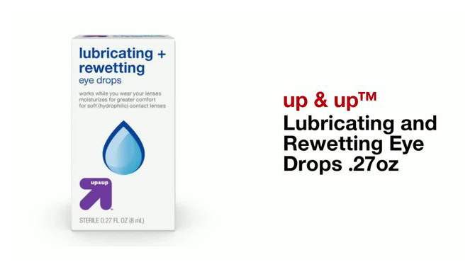 Lubricating and Rewetting Eye Drops .27oz - up &#38; up&#8482;, 2 of 9, play video