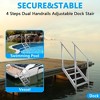 Dock Stairs Height Adjustable Aluminum Boat Ladde 500lbs Load - 4 of 4
