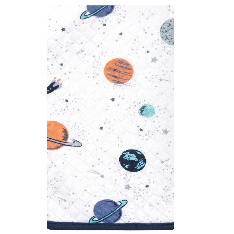 Hudson Baby Infant Boy Quilted Burp Cloths, Space, One Size, 3 of 8