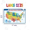 Merka 4 Pack Placemats for Kids, Non-Slip, Washable & Reusable Placemats, US Presidents, Famous People, Periodic Table, US Map - 4 of 4